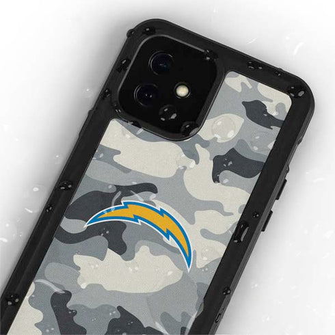 NFL Los Angeles Chargers Camo iPhone 12 Waterproof Case