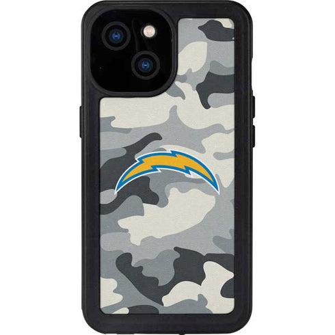 NFL Los Angeles Chargers Camo iPhone 13 Mini Waterproof Case