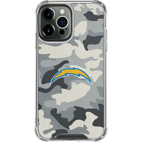 NFL Los Angeles Chargers Camo iPhone 13 Pro Max Clear Case