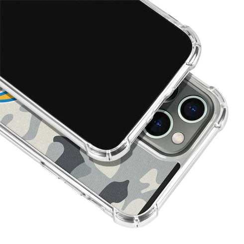 NFL Los Angeles Chargers Camo iPhone 15 Pro Clear Case