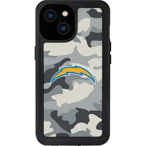 NFL Los Angeles Chargers Camo iPhone 15 Waterproof Case