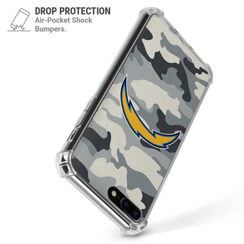 NFL Los Angeles Chargers Camo iPhone 7/8 Plus Clear Case
