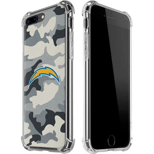 NFL Los Angeles Chargers Camo iPhone 7/8 Plus Clear Case