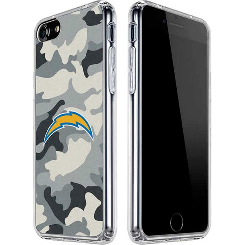 NFL Los Angeles Chargers Camo iPhone SE (2nd & 3rd Gen) Clear Case