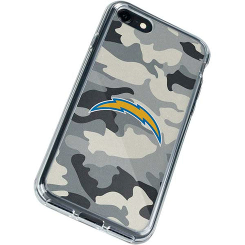 NFL Los Angeles Chargers Camo iPhone SE (2nd & 3rd Gen) Clear Case