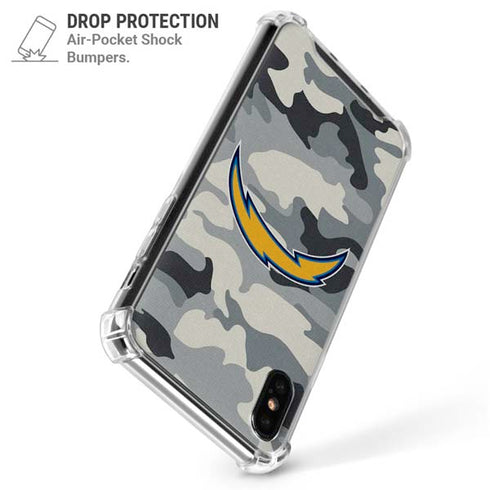 NFL Los Angeles Chargers Camo iPhone X/XS Clear Case