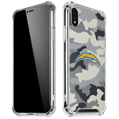 NFL Los Angeles Chargers Camo iPhone XR Clear Case