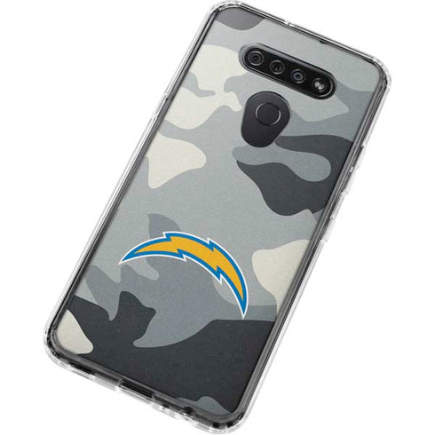 NFL Los Angeles Chargers Camo LG K51/Q51 Clear Case