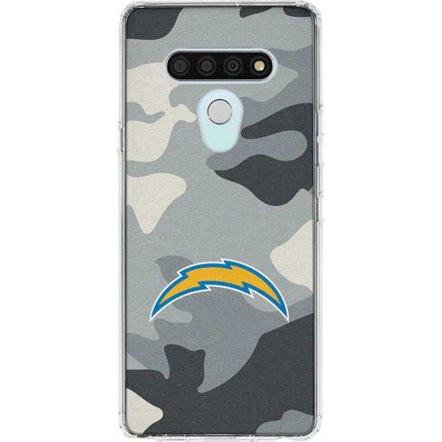 NFL Los Angeles Chargers Camo LG Stylo 6 Clear Case