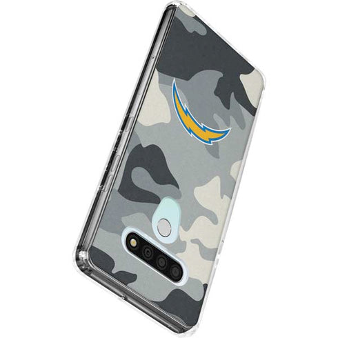 NFL Los Angeles Chargers Camo LG Stylo 6 Clear Case