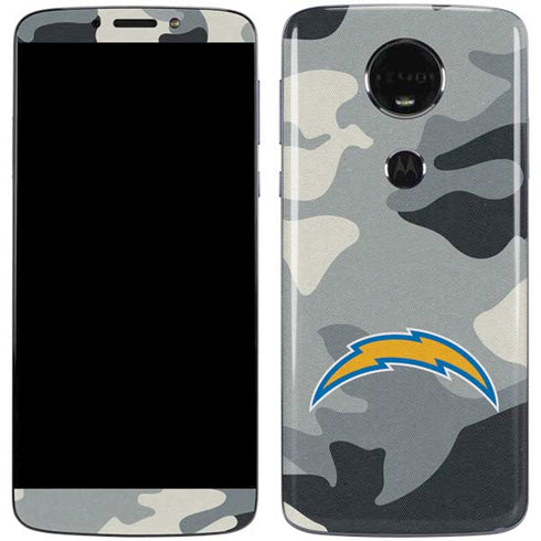 NFL Los Angeles Chargers Camo Moto E5 Plus Skin