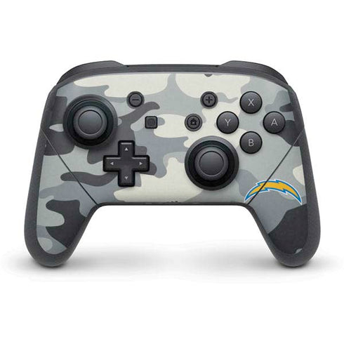 NFL Los Angeles Chargers Camo Nintendo Switch Pro Controller Skin