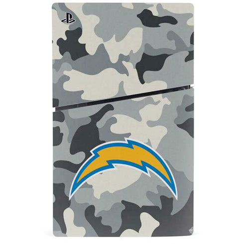 NFL Los Angeles Chargers Camo PS5 Slim Disk Console Skin