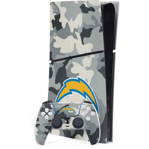 NFL Los Angeles Chargers Camo PS5 Slim Digital Edition Bundle Skin