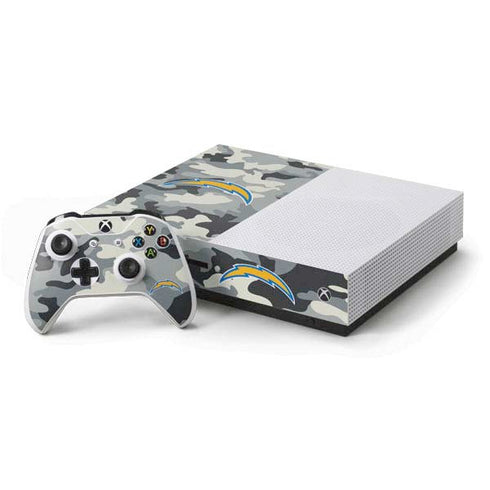 NFL Los Angeles Chargers Camo Xbox One S Console and Controller Bundle Skin