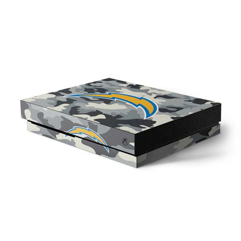 NFL Los Angeles Chargers Camo Xbox One X Console Skin