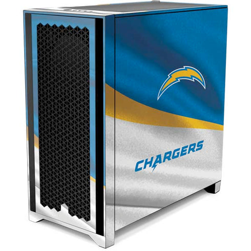 NFL Los Angeles Chargers Corsair 4000D Tempered Glass Mid-Tower ATX Case Skin