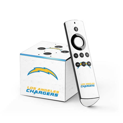 NFL Los Angeles Chargers Distressed Fire TV Cube Skin