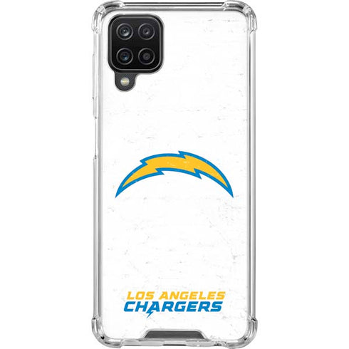 NFL Los Angeles Chargers Distressed Galaxy A12 Clear Case