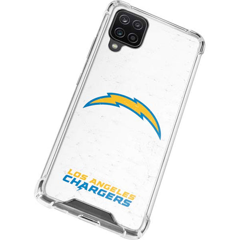 NFL Los Angeles Chargers Distressed Galaxy A12 Clear Case