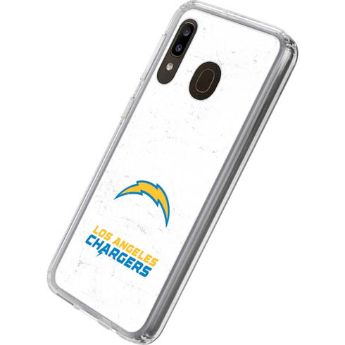 NFL Los Angeles Chargers Distressed Galaxy A20 Clear Case