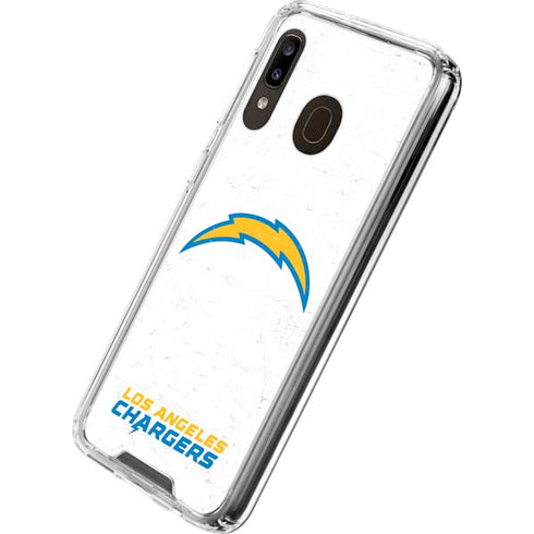 NFL Los Angeles Chargers Distressed Galaxy A30 Clear Case