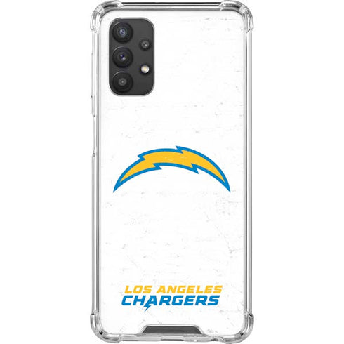 NFL Los Angeles Chargers Distressed Galaxy A32 5G Clear Case