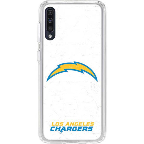 NFL Los Angeles Chargers Distressed Galaxy A50 Clear Case