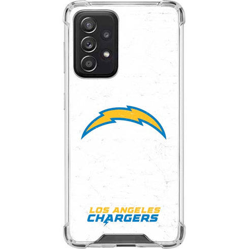 NFL Los Angeles Chargers Distressed Galaxy A52 5G Clear Case
