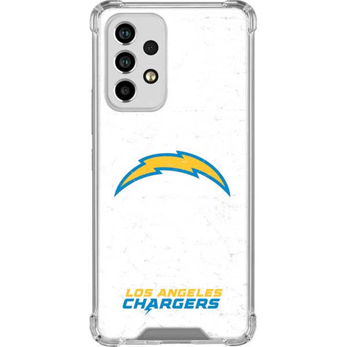 NFL Los Angeles Chargers Distressed Galaxy A53 5G Clear Case