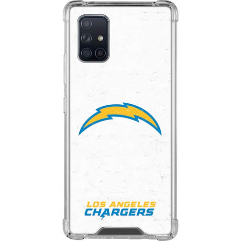 NFL Los Angeles Chargers Distressed Galaxy A71 5G Clear Case