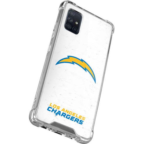 NFL Los Angeles Chargers Distressed Galaxy A71 5G Clear Case