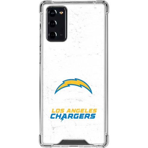 NFL Los Angeles Chargers Distressed Galaxy Note20 5G Clear Case