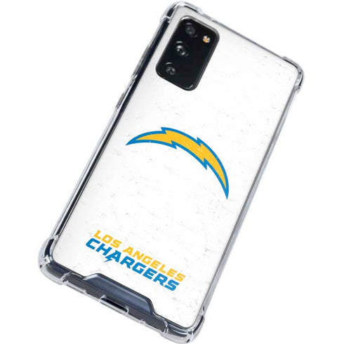NFL Los Angeles Chargers Distressed Galaxy S20 FE Clear Case