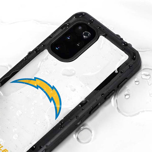 NFL Los Angeles Chargers Distressed Galaxy S20 Plus Waterproof Case