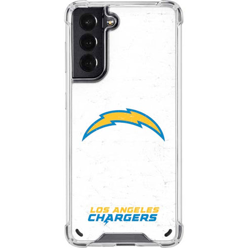 NFL Los Angeles Chargers Distressed Galaxy S21 5G Clear Case
