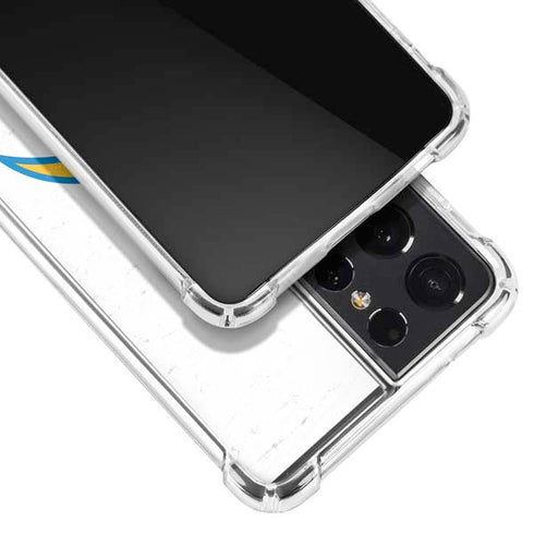 NFL Los Angeles Chargers Distressed Galaxy S21 Ultra 5G Clear Case