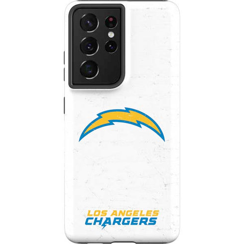 NFL Los Angeles Chargers Distressed Galaxy S21 Ultra 5G Pro Case
