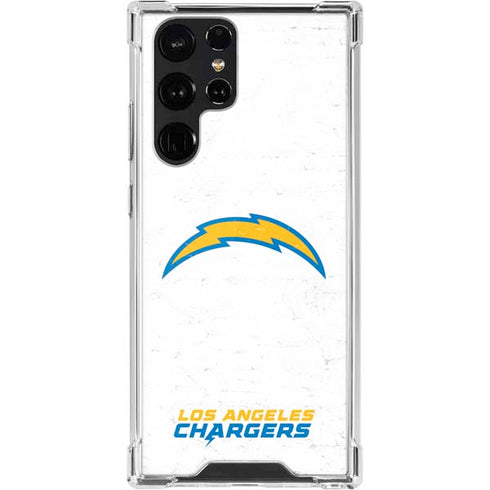 NFL Los Angeles Chargers Distressed Galaxy S22 Ultra Clear Case