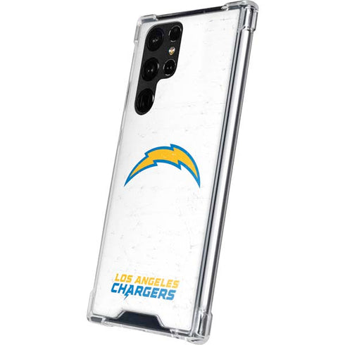 NFL Los Angeles Chargers Distressed Galaxy S22 Ultra Clear Case