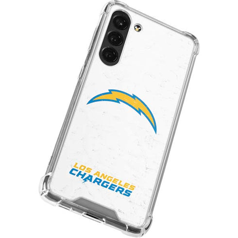 NFL Los Angeles Chargers Distressed Galaxy S23 Plus Clear Case