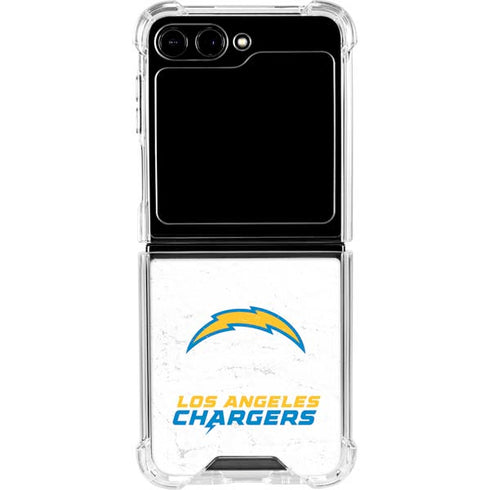 NFL Los Angeles Chargers Distressed Galaxy Z Flip5 5G Clear Case