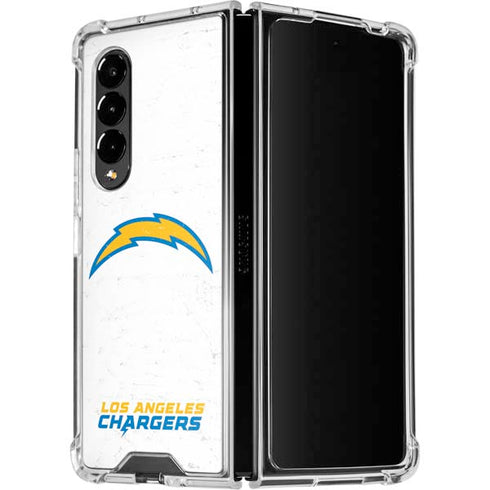 NFL Los Angeles Chargers Distressed Galaxy Z Fold4 5G Clear Case