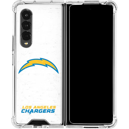 NFL Los Angeles Chargers Distressed Galaxy Z Fold4 5G Clear Case