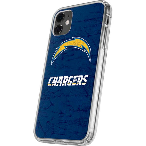 NFL Los Angeles Chargers Distressed iPhone 11 Clear Case