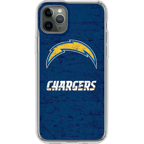 NFL Los Angeles Chargers Distressed iPhone 11 Pro Max Clear Case