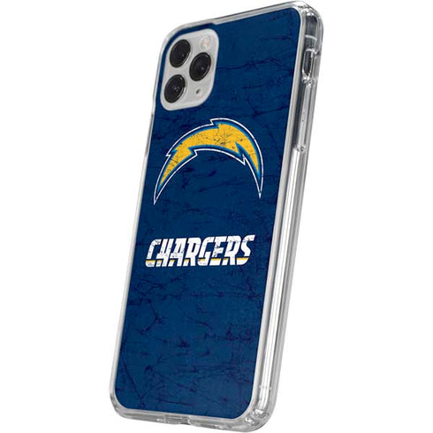 NFL Los Angeles Chargers Distressed iPhone 11 Pro Max Clear Case