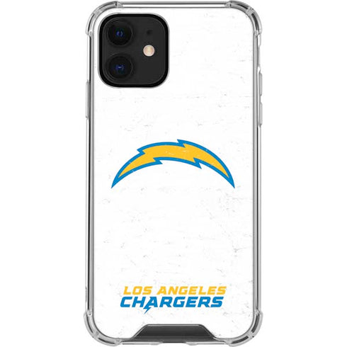 NFL Los Angeles Chargers Distressed iPhone 12 Clear Case