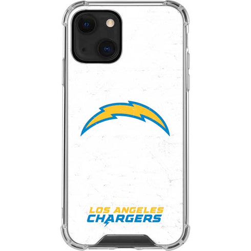 NFL Los Angeles Chargers Distressed iPhone 14 Plus Clear Case