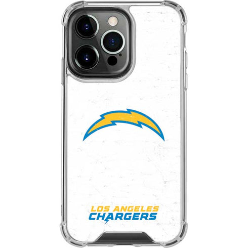 NFL Los Angeles Chargers Distressed iPhone 14 Pro Clear Case
